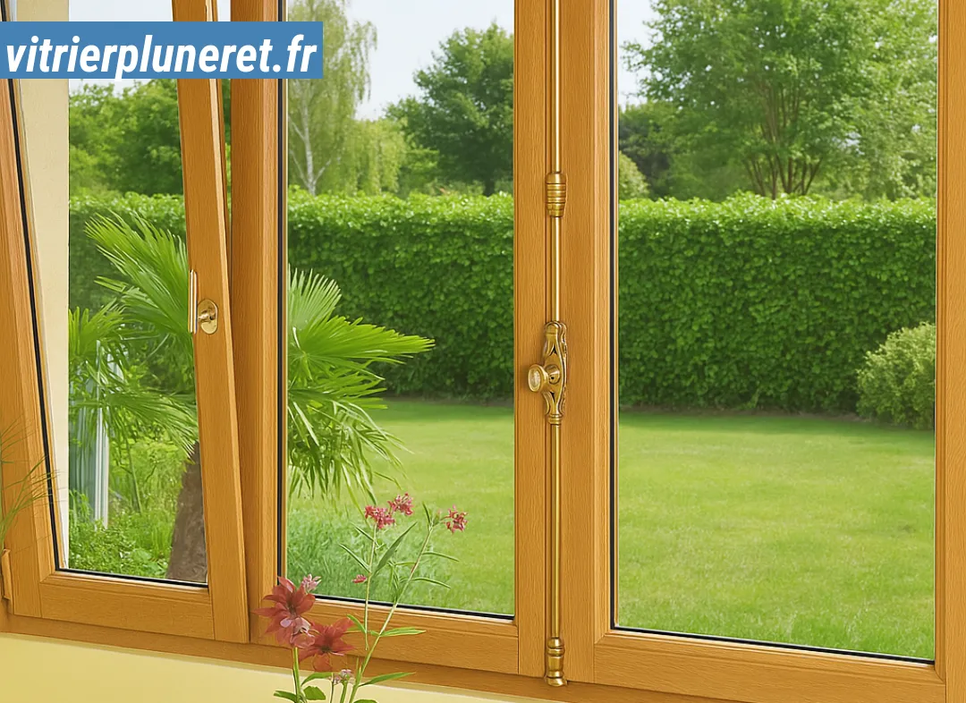 Installation de fenêtre en bois sur mesure Pluneret